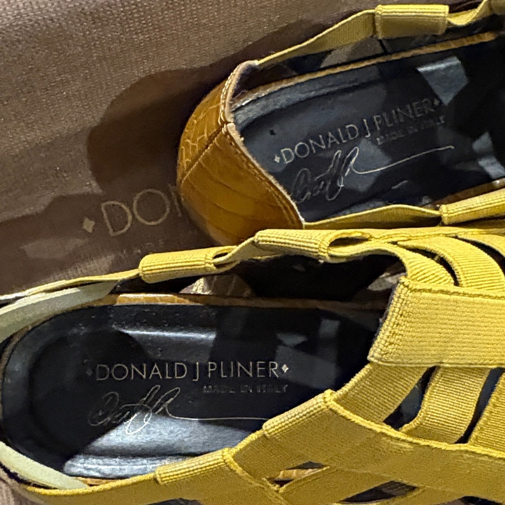 Donald J Pliner golden yellow Cage Sandals - Picture 5 of 16